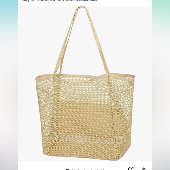 mesh beach tote with zipper pocket - Picture 5 of 5